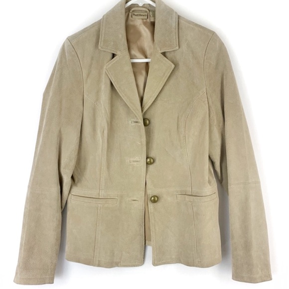 Ruff Hewn Jackets & Blazers - Vintage Suede Leather Ruff Hewn Light Tan Blazer Jacket M